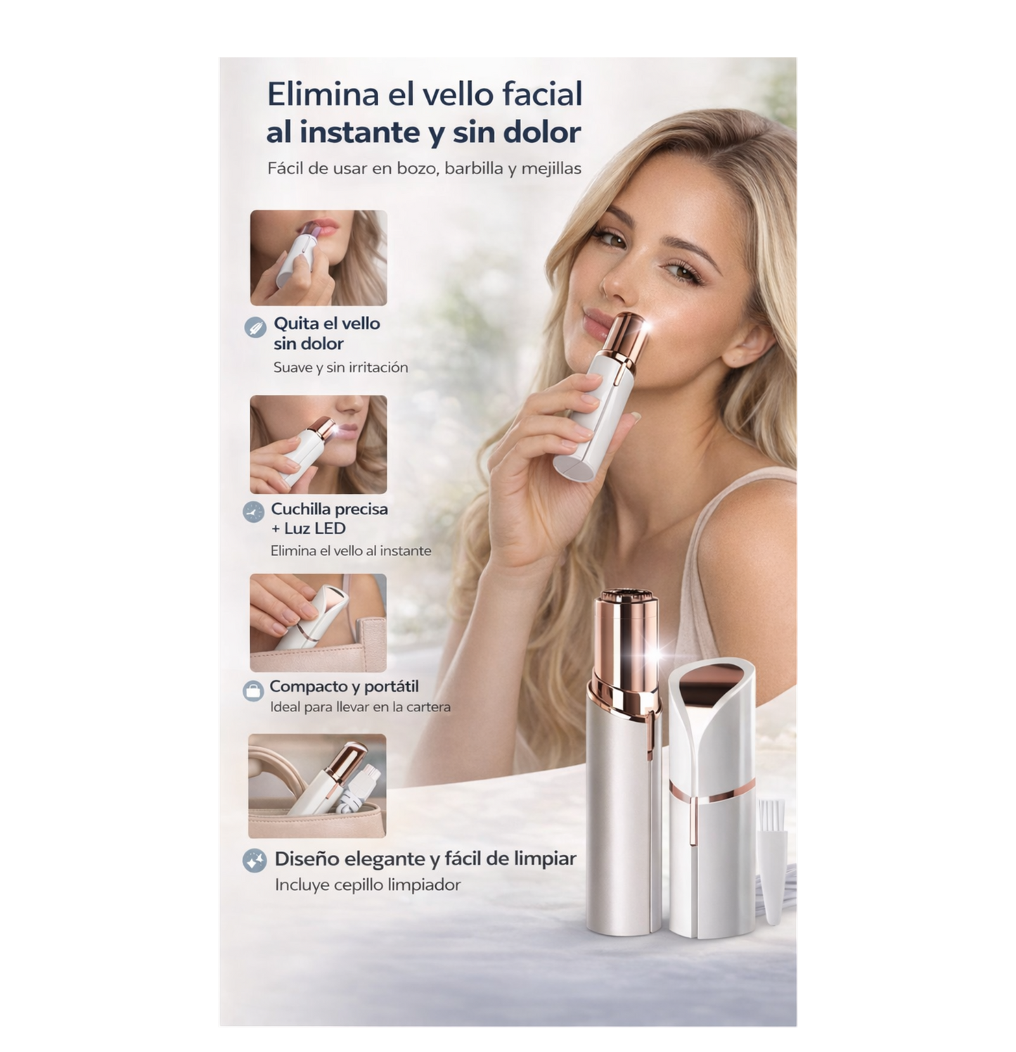 Depilador Facial Bozo Bigote CEJAS