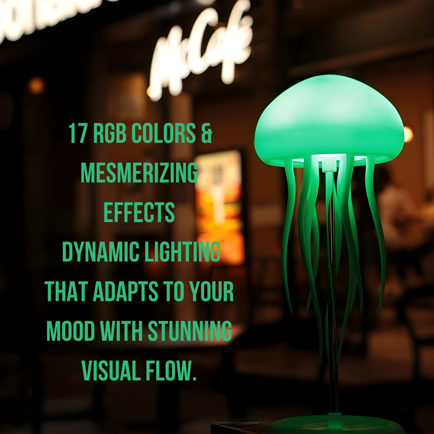 Jellyfish-shaped LED ambient lamp.