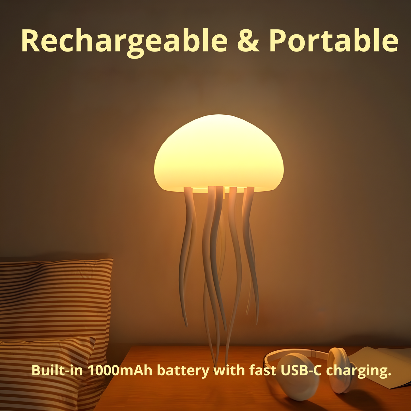 Jellyfish-shaped LED ambient lamp.